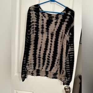 INC International Concepts Black and Cream Sweater